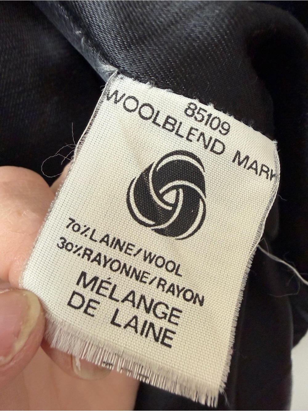 Vintage Collection Élégante Grey Herringbone Wool Blend Coat Size 8 - Picture 12 of 14